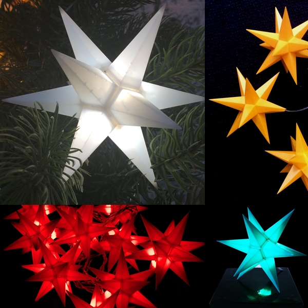 10 LED Lichterbild Leuchtstern Weihnachten Advent Beleuchtung Stern Silhouette 