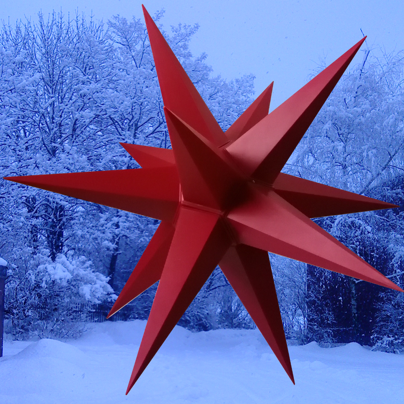 3D Stern Spritzguss 56 cm - inkl. 7m Auenkabel und LED