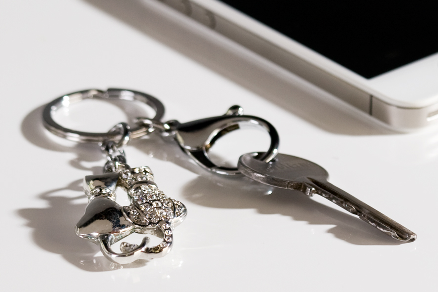 Crystal Schlüsselanhänger Katzenpaar Strass Metall Schlüsselring mit Strass