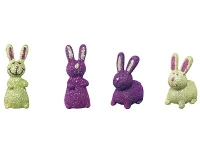 Mila mini Glitzer Hasen - grün + lila - einzeln oder im Set Dekofiguren xxs Hase aus Resin