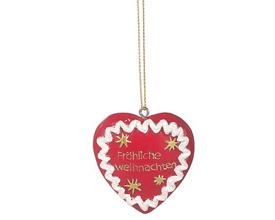 Mila Lebkuchenherz Anhänger - Fröhliche Weihnachten zum aufhängen