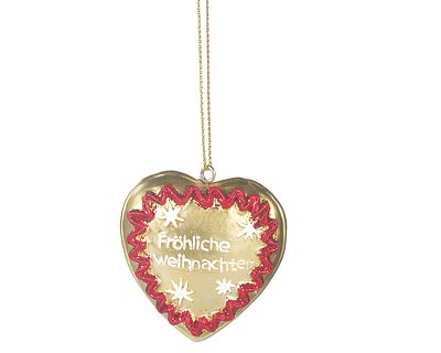 Mila Lebkuchenherz Anhänger - Fröhliche Weihnachten zum aufhängen
