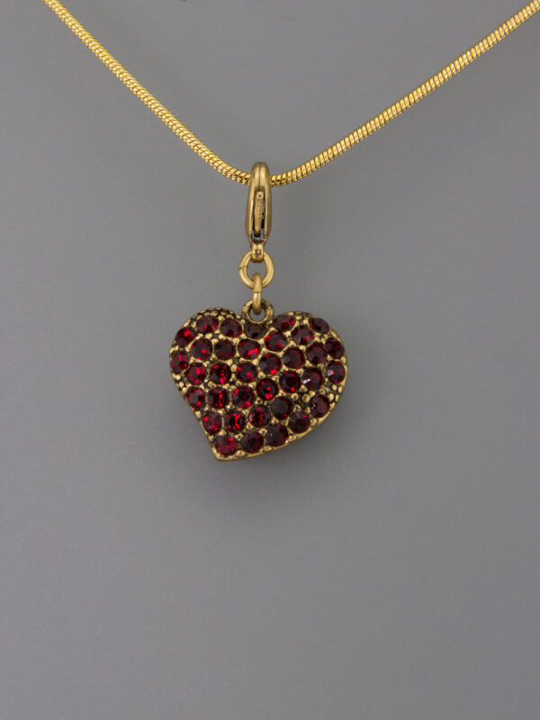 Pilgrim Herz Anhänger - gold - Sweetheart - rote Kristalle