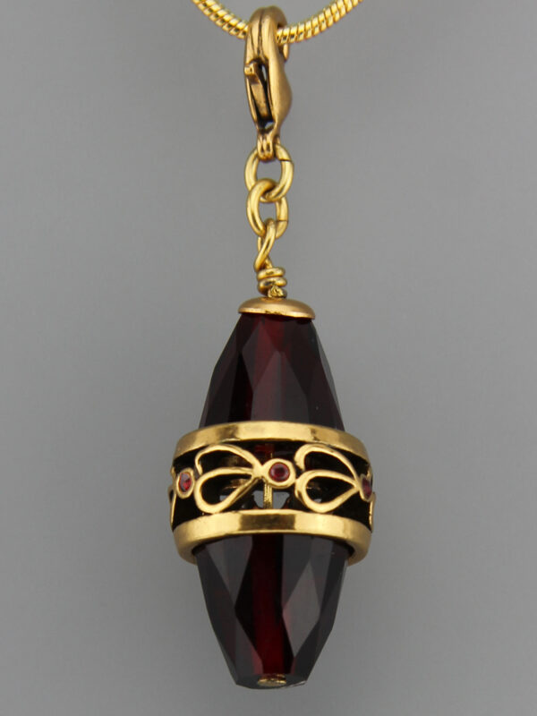 Pilgrim facettierte rote Perle Anhänger - gold