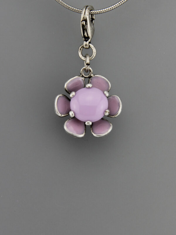 Pilgrim Blüte mit Perle Anhänger lila- silber