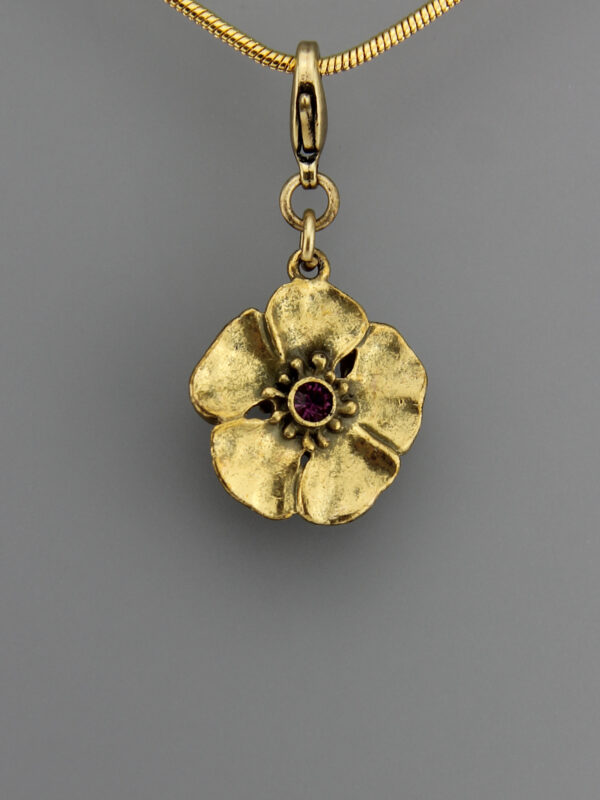 Pilgrim Kristall Blüte lila Anhänger - gold - Flowered by Pilgrim