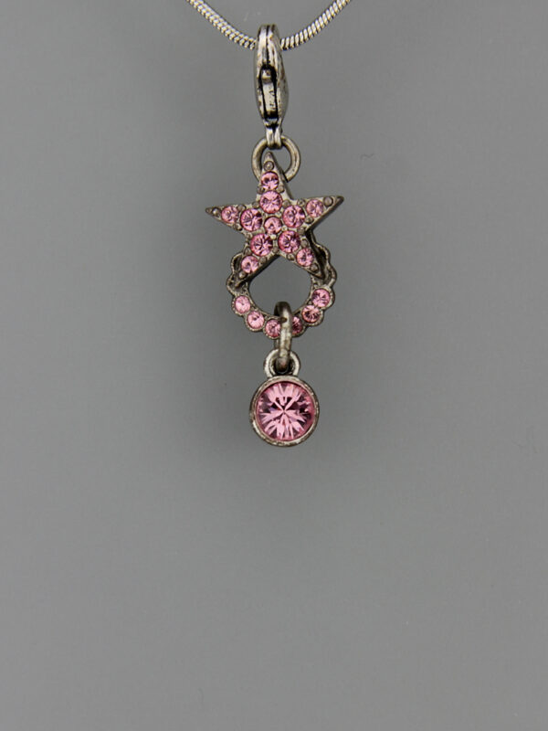 Pilgrim rosa Stern mit Kreis Anhänger - silber