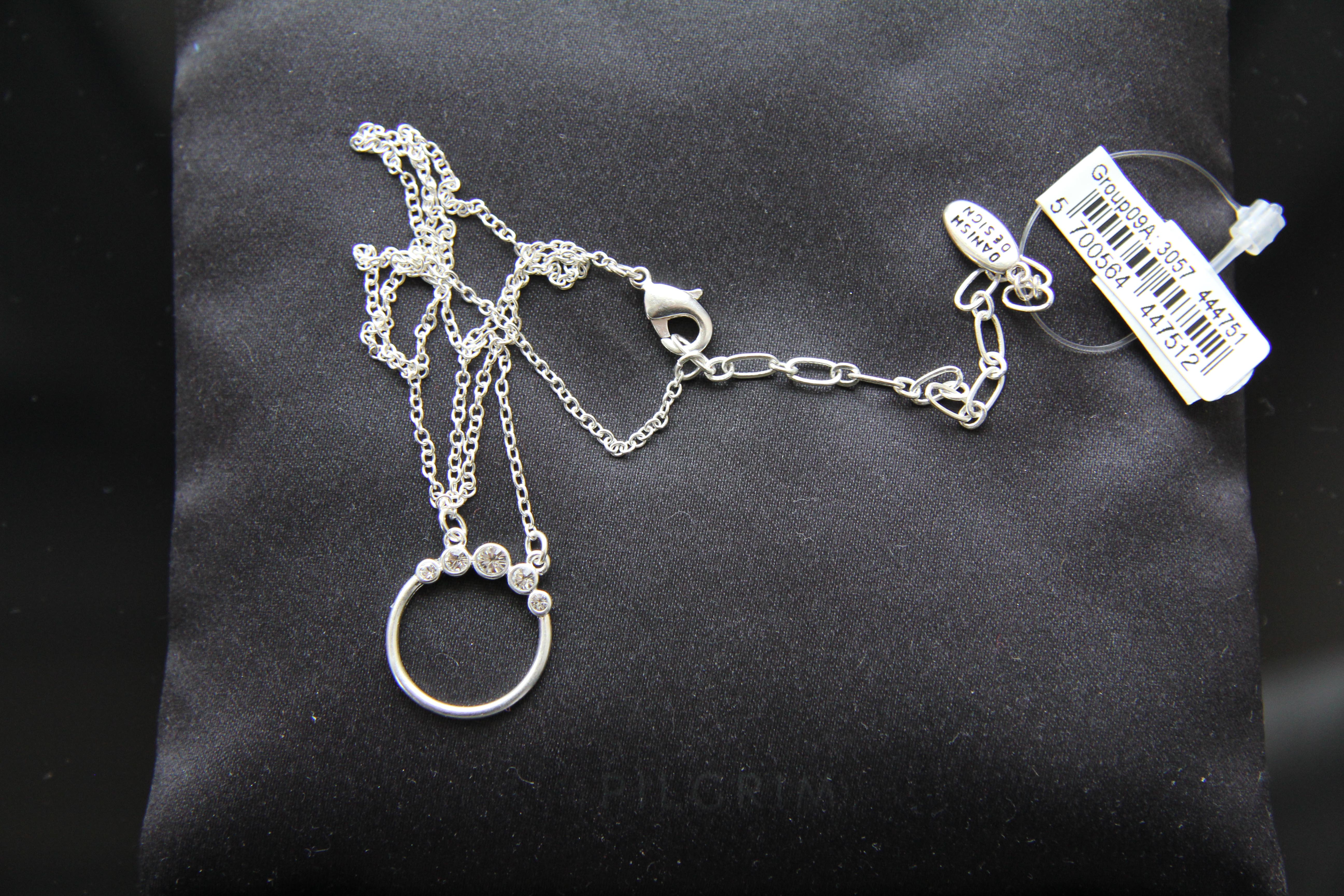 Pilgrim Kristallring Kette silber - mit ...