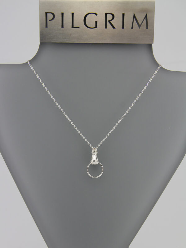 Pilgrim Kette Faust mit Ring silber + Verlängerungskettchen -Charms Kette – Bild 2