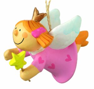 Mila Nelly Prinzessin Engel mit Sternenstab - Anhänger Kinderschutzengel zum aufhängen