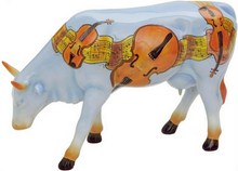 CowParade small A MoozArt Moment Mini Kuh - Klassisch, Mozart, Geigen - Rarität