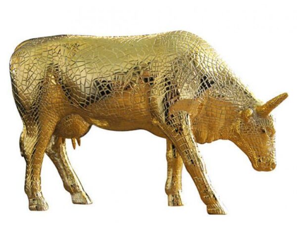 CowParade Mira Moo Gold - Goldene Mosaik Kuh - Retired