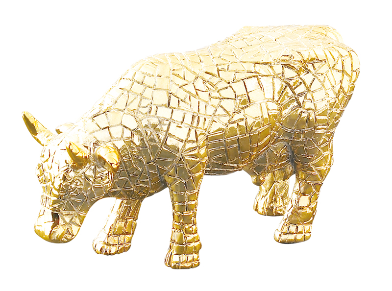 CowParade Mira Moo Gold mini - Goldene Mosaik Kuh - Retired