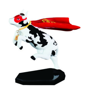 Super Cow (Mini Moo) - CowParade original - small - Mini Sammlerkuh als Superman - Retired - Rarität