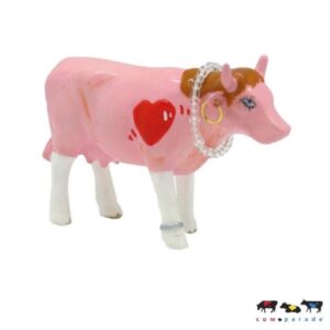 First Date - CowParade original - small - Mini Sammlerkuh - Rosa Kuh mit Herz