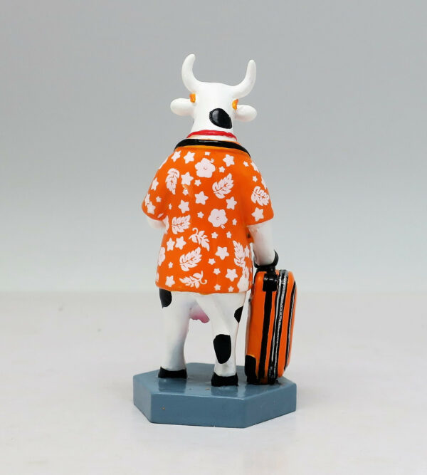 Vacation CowParade original small Cows - Urlaubskuh - Mini Sammlerkuh als Tourist/Urlauber mit Koffer, Fotoapparat, Eis