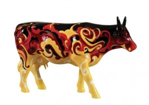 Large CowParade Fogo Cerrado - große Feuer Kuh