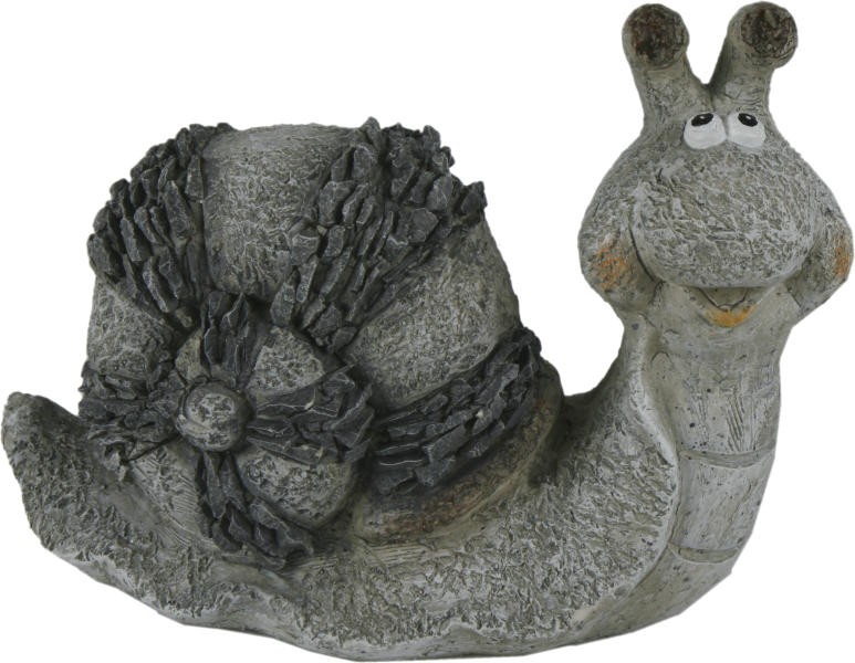 Keramik Schnecke Gartenfigur Stein Look frostfest