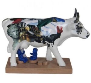 CowParade Bella Italia, medium- Sammlerkuh Italien Design mit Romulus und Remus - mittlere Kuh