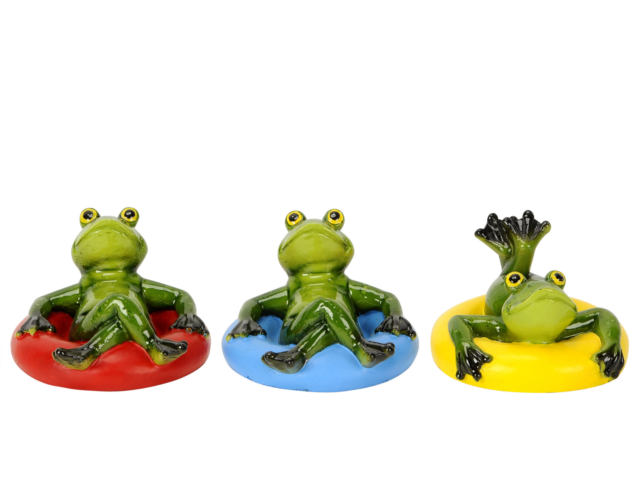 Frosch schwimmend Schwimmfrosch silber 13cm Teichdeko