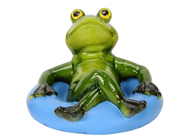 Schwimmfigur Frosch im Schwimmreifen - lustiger Schwimmfrosch - Teichfigur 482197-000-995 -blau