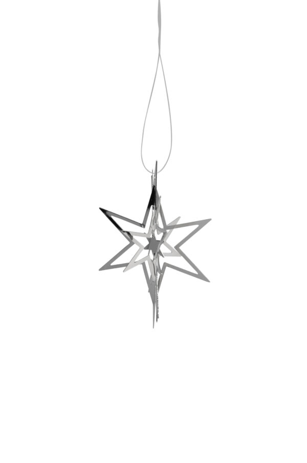Metall 3D Stern silber zum Hängen - Windspiel Mobile aus Metall - silber 492541-008-129