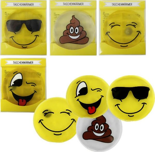 Emoji Taschenwärmer Smile Gesicht - lustige Handwärmer Taschenheizkissen