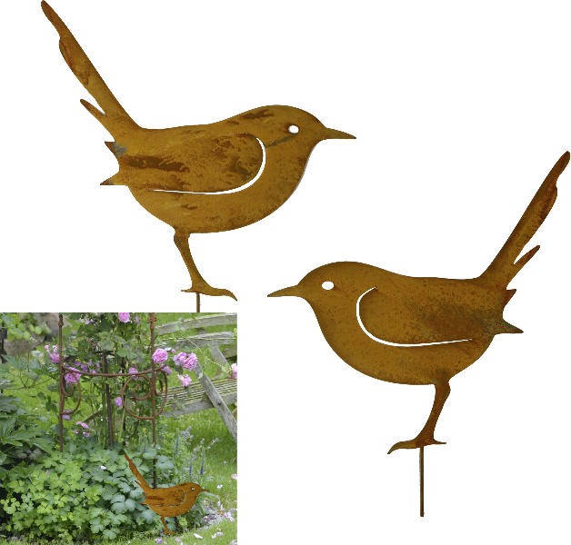 Gartendekoration Metall Vogel Stecker Rostdesign