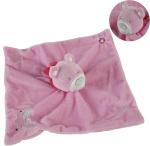 Schnuffeltuch - Baby Kuscheltuch Bär Plüsch auch als Handpuppe in rosa