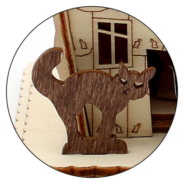 Lebkuchenhaus Räucherfigur - Räucherhaus Pfefferkuchenhaus mit Katze