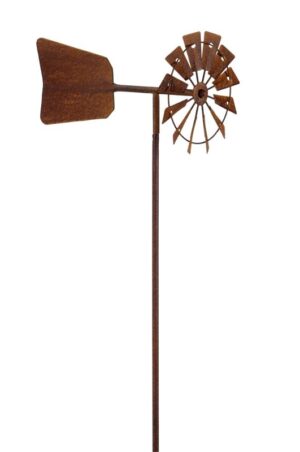 Metall Mallorca Windrad mit Schwert - Windmühle Rostoptik Molino 120cm