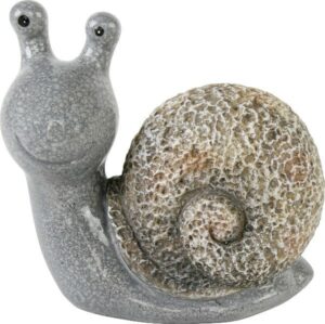 Keramik Schnecke - Deko Stein Look Tierfigur - Gartendekoration - Gartenskulptur in Steinoptik