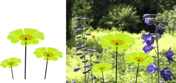 fluoreszierende Gartenstecker Mohn Sonnenfänger M/L/XL Lichtspiel Lichtfänger, Acryl