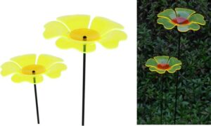 2er Set Gartenstecker Mohn Sonnenfänger Lichtspiel Lichtfänger, Acryl