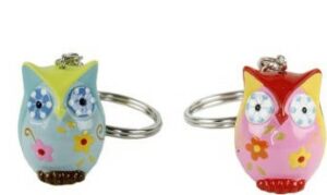 Schlüsselanhänger Eule, bunt - Resin 536845
