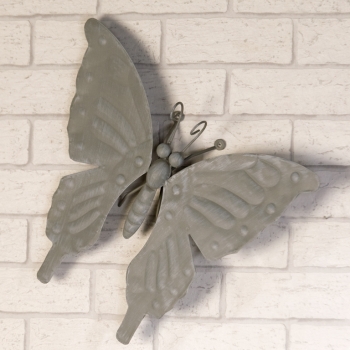Schöner Deko Schmetterling Butterfly Wandhänger Wanddekoration Metall Grün Grau 