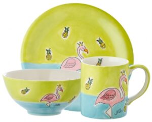 Mila Sammler Set Flamingo - Becher + Teller + Schale