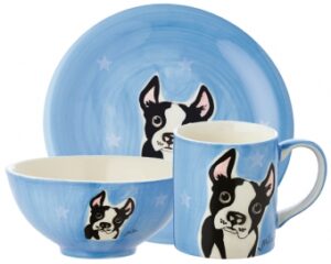 Mila Sammler Set Boston Terrier - Becher + Teller + Schale