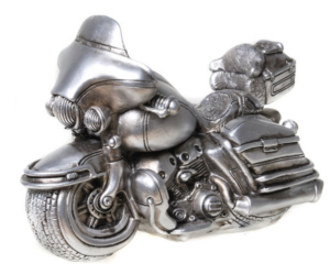 Spardose Motorrad Skulptur Biker Sparbüchse Chopper Retro Design