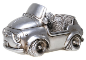 Retro Skulptur Cabrio Spardose Auto antiksilber