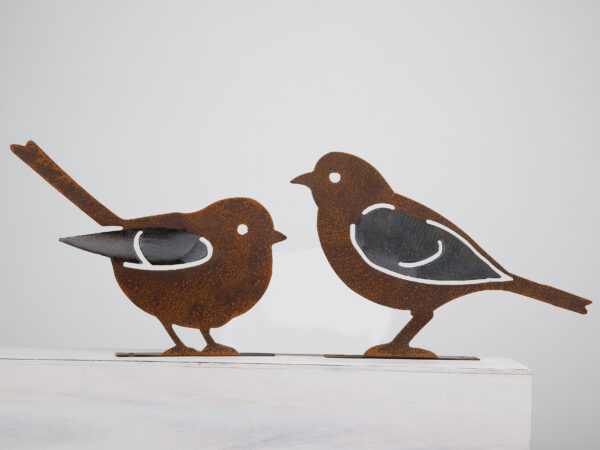 Stammdekoration Metall Vogel Silhouette - Handcrafted Metal Garden Art