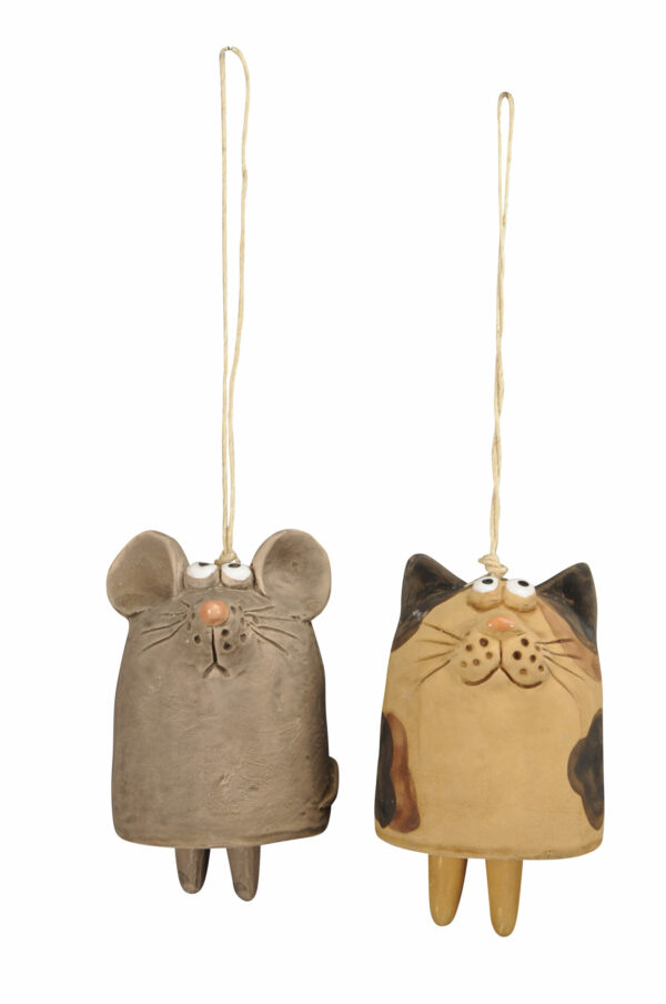 Keramik Glocke Tiere - Glocke Katze, Glocke Maus zum Hängen582159-000-836