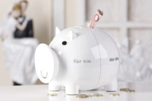 Sparschwein für Sie - für Ihn - Spardose für Eheleute und Ehepaare oder Hochzeitsgeschenk