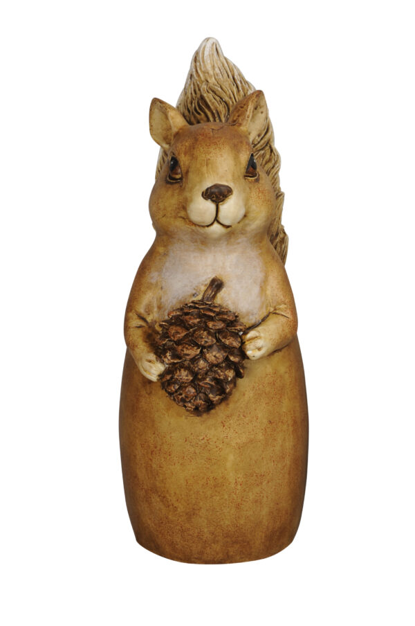 Eichhörnchen Zaunhocker - Waldtiere Zaunfigur frostfest - Gartendeko Zaungäste natürliche Optik