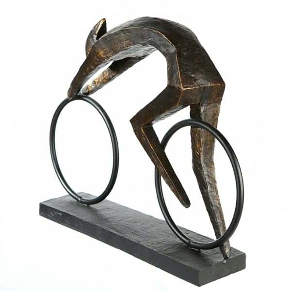 Fahrrad Skulptur Radfahrer - Racer Art Deko Bronze-Finish mit Zitatanhänger – Bild 3