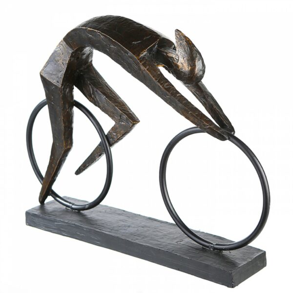 Fahrrad Skulptur Radfahrer - Racer Art Deko Bronze-Finish mit Zitatanhänger – Bild 4