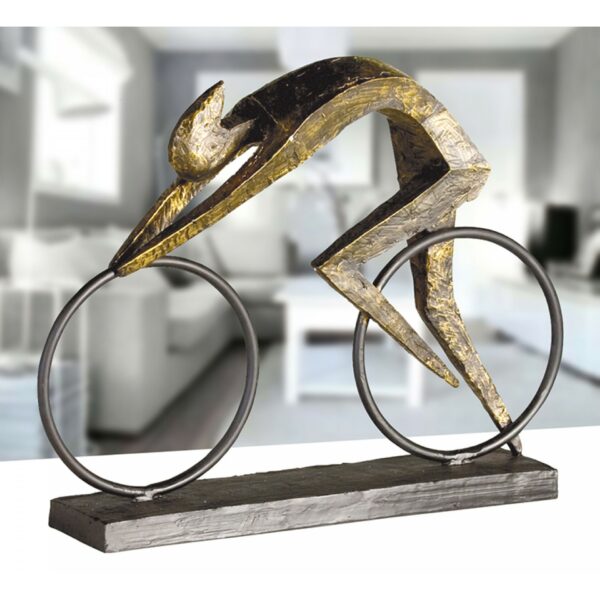Fahrrad Skulptur Radfahrer - Racer Art Deko Bronze-Finish mit Zitatanhänger – Bild 6