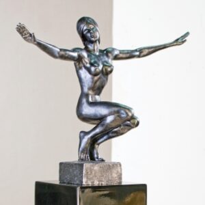 Skulptur Gracia - antik silberfarben Moderne Skulptur
