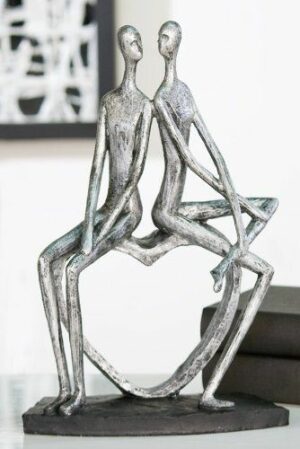 Beeindruckende Skulptur Lovestory - Pärchen Herz Skulptur 59899