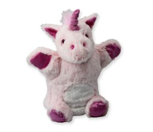 Handpuppe Einhorn pink - Kuscheltier Fabelwesen- Plüschtier - Schmusetier - Super Soft Plüsch